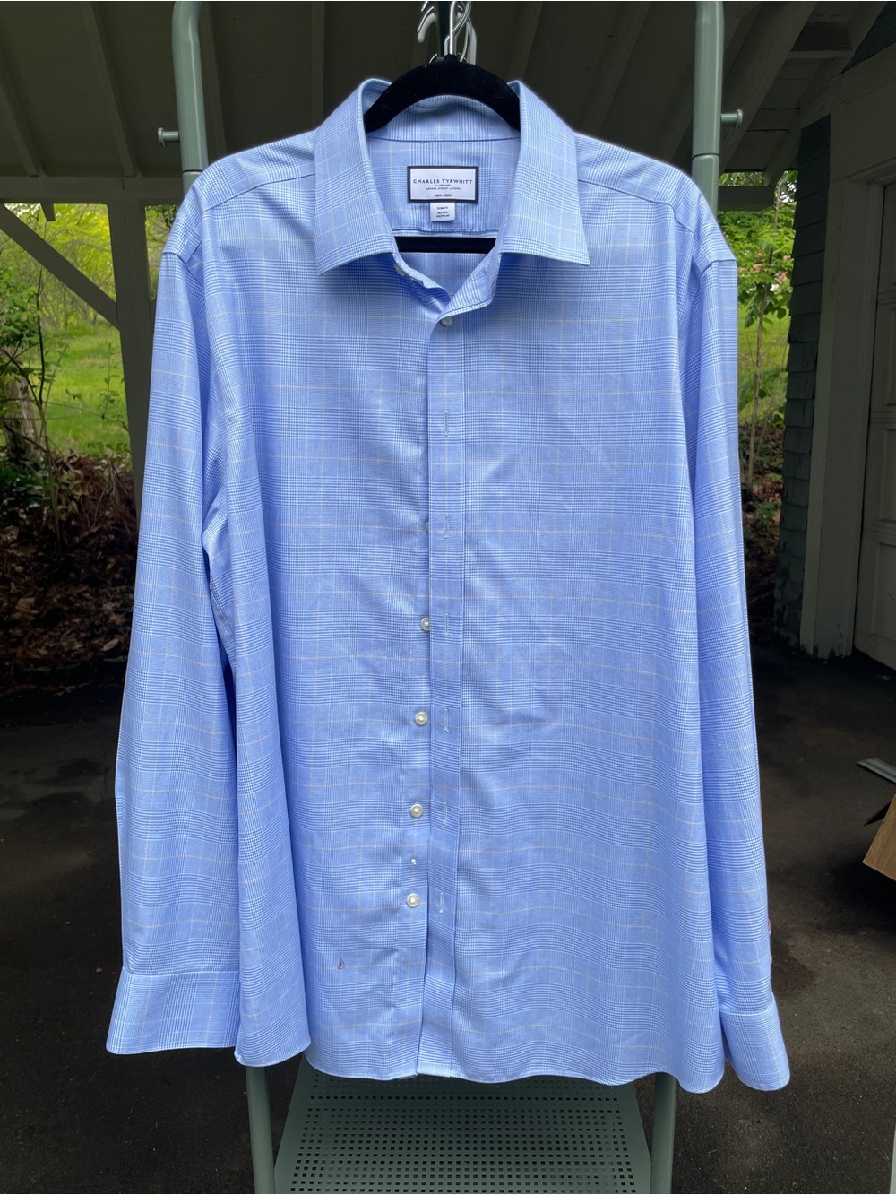 Charles Tyrwhitt Blue Windowpane Dress Shirt
